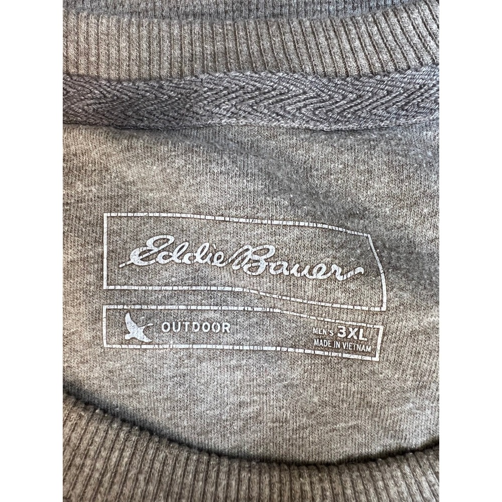 Eddie Bauer Waffle Thermal 3XL Taupe Greige Oversized Slouchy Grunge Baggy Crew - Picture 5 of 13